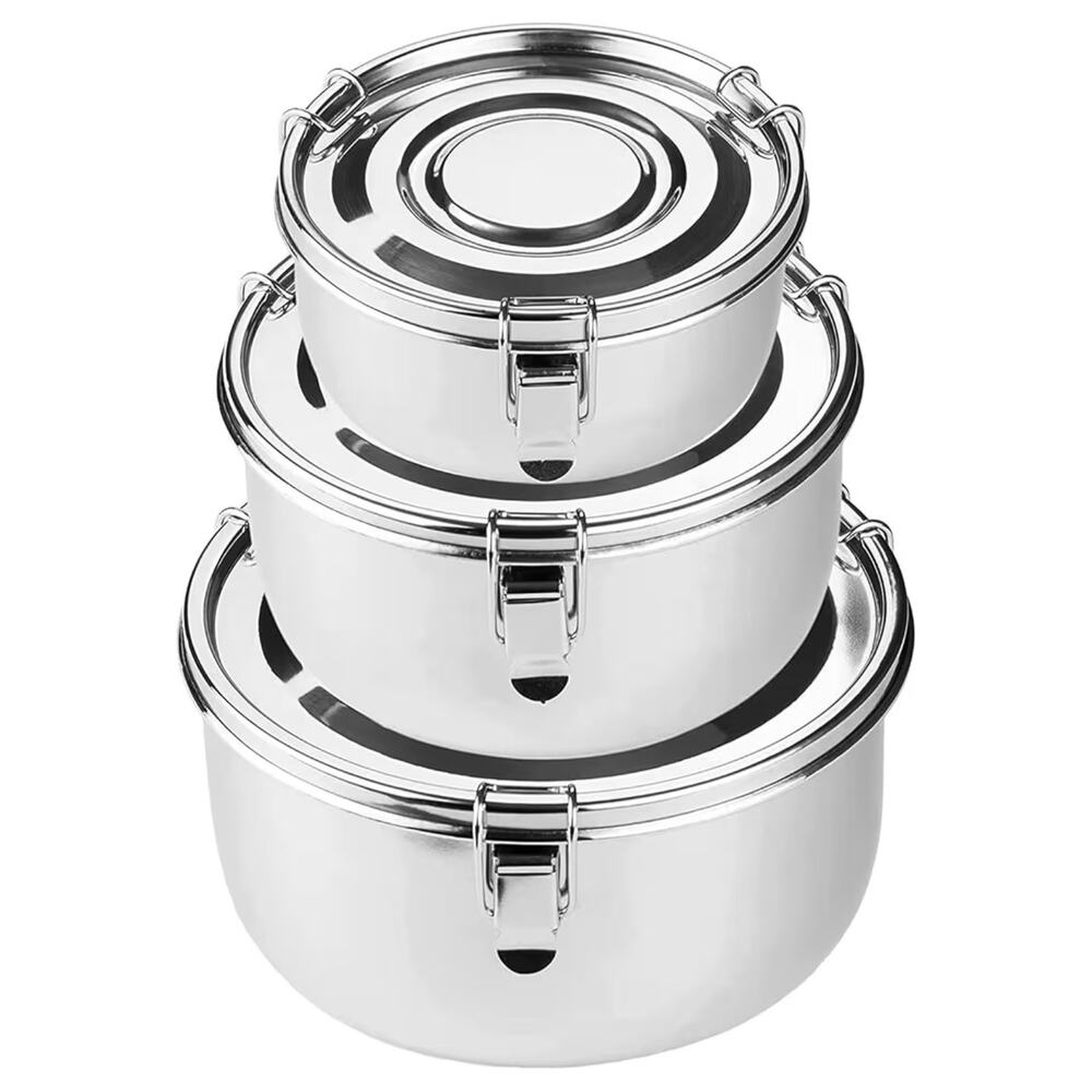Asdicoxb 3 Pcs Premium Stainless Steel Food Storage Containers 304 Grade (C182)